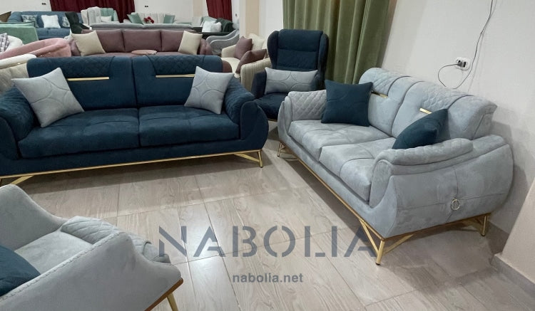 انتريه مودرن جراي بلو - Nabolia Damietta hub furniture