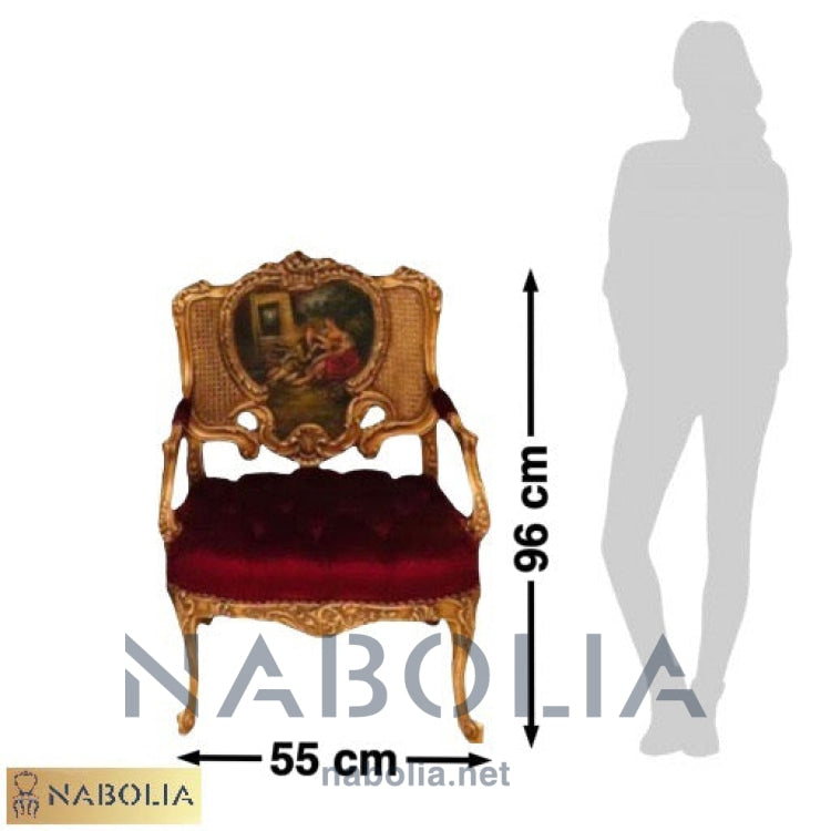 اتنين فوتيه كلاسيك برسم طبيعي - Nabolia Damietta hub furniture