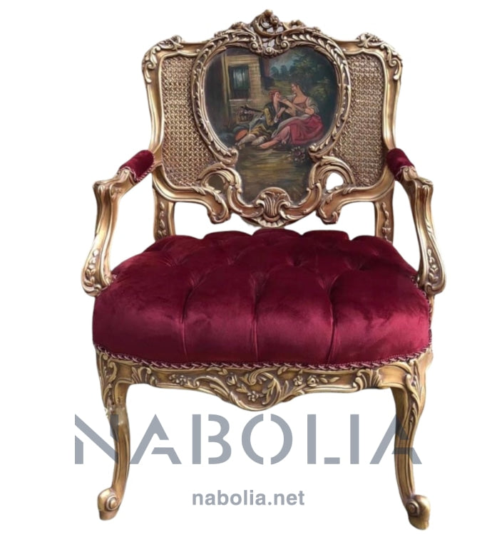 اتنين فوتيه كلاسيك برسم طبيعي - Nabolia Damietta hub furniture