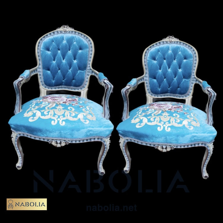 اتنين فوتيه كلاسيك  دهان معتق - Nabolia Damietta hub furniture