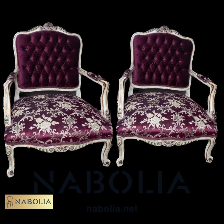 اتنين فوتيه كلاسيك لاكيه مترب - Nabolia Damietta hub furniture