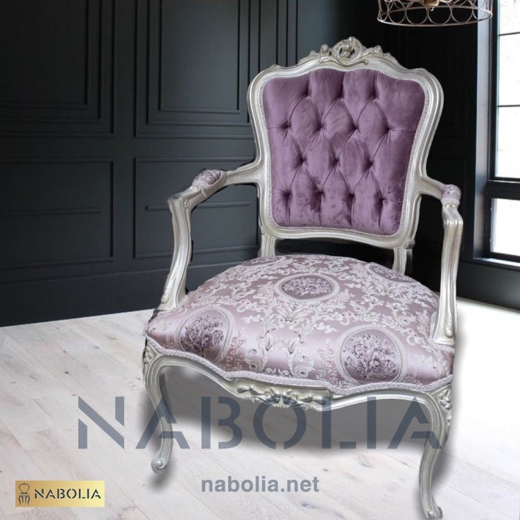 اتنين فوتيه كلاسيك شامبين فضي - Nabolia Damietta hub furniture