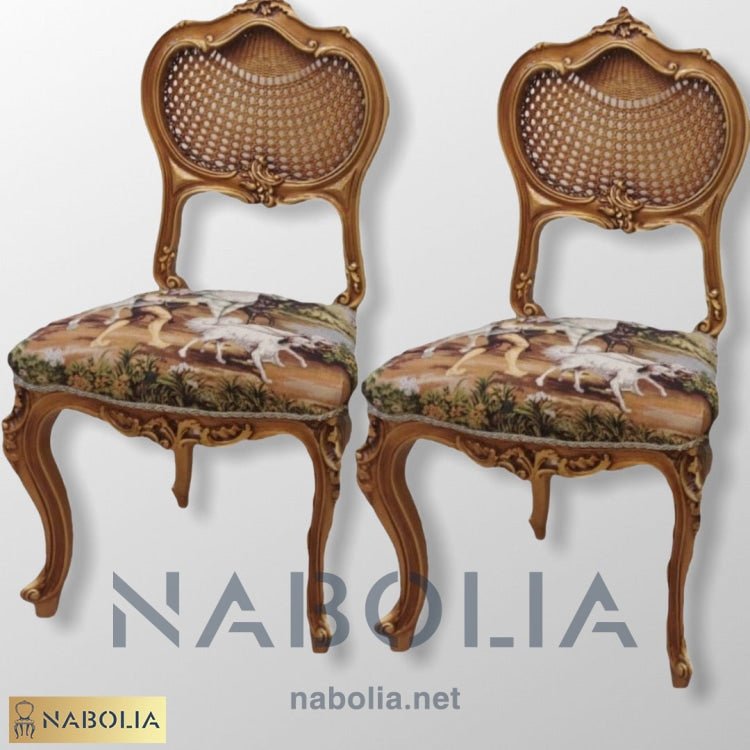 اتنين كرسي انتيك دهان دهب قديم - Nabolia Damietta hub furniture