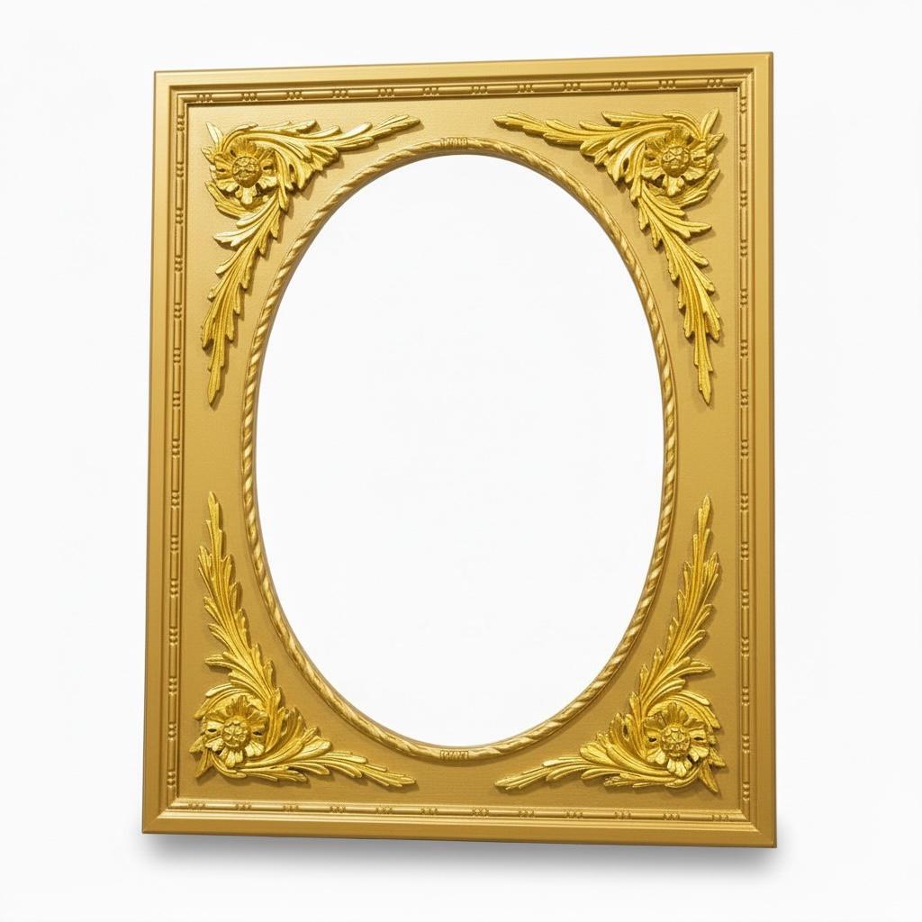 برواز مرايا كلاسيك بإطار ذهبي أنتيك من الخشب الطبيعي
