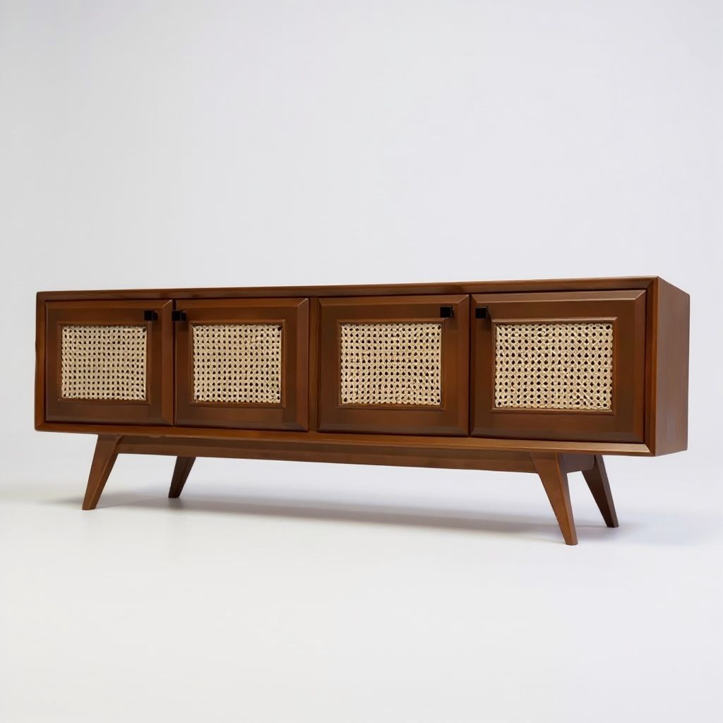 وحدة تلفزيون خشب بواجهات كانيه