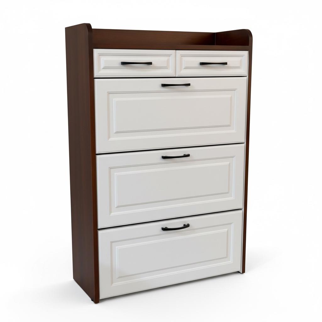 جزامة مودرن خشب طبيعي بدهان أبيض وبني