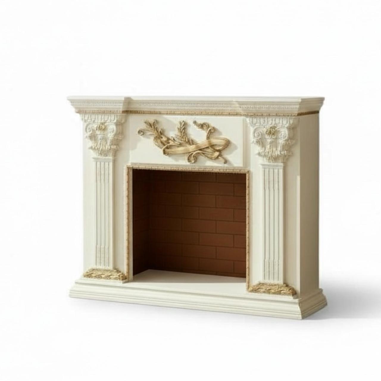 مدفأة كلاسيك فاخرة بتصميم ملكي ولمسات زخرفية راقية