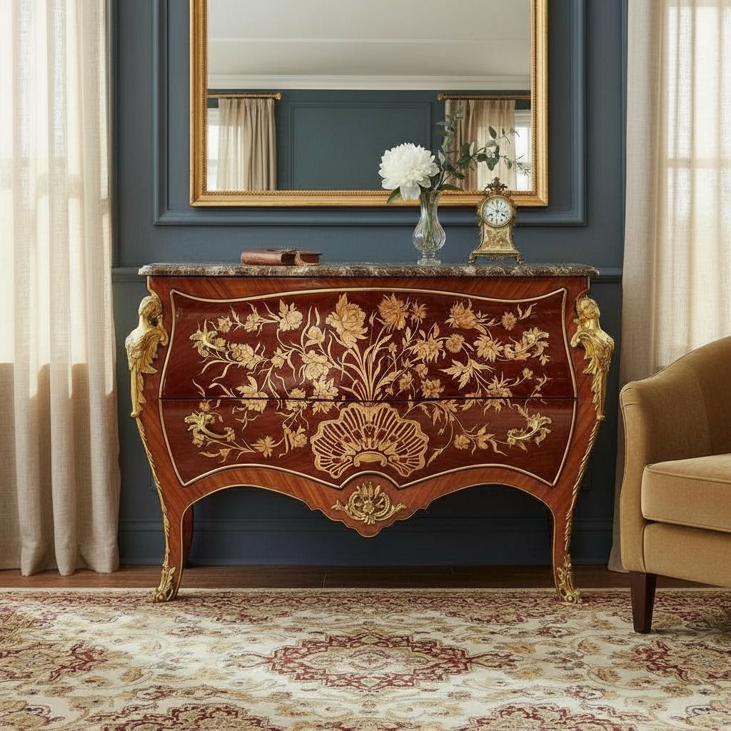 بايوه كلاسيك ماركتريه بزخارف نحاسية فاخرة