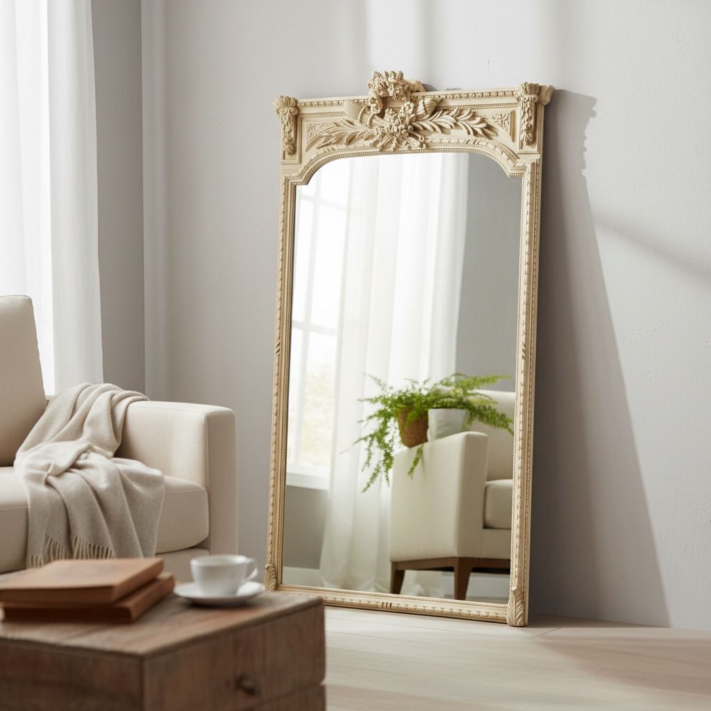 مرآة أرضية كلاسيك أوف وايت