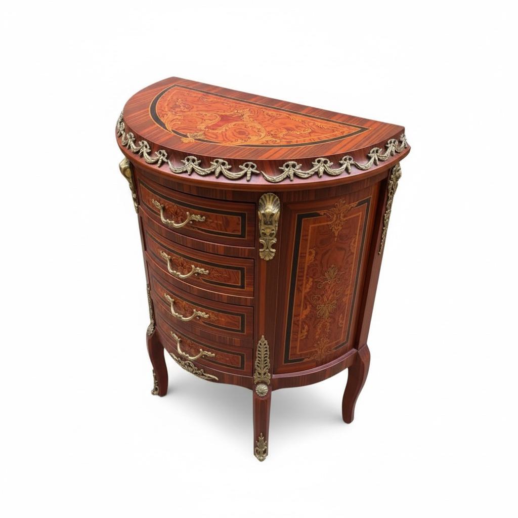 كومود كلاسيك فاخر بزخارف نحاسية وتصميم فرنسي أنيق