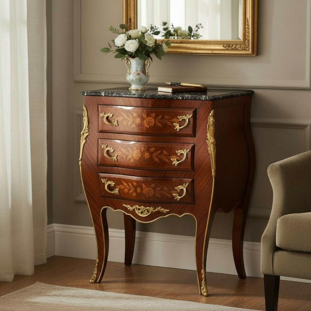 كومود كلاسيك ماركتريه بثلاثة أدراج