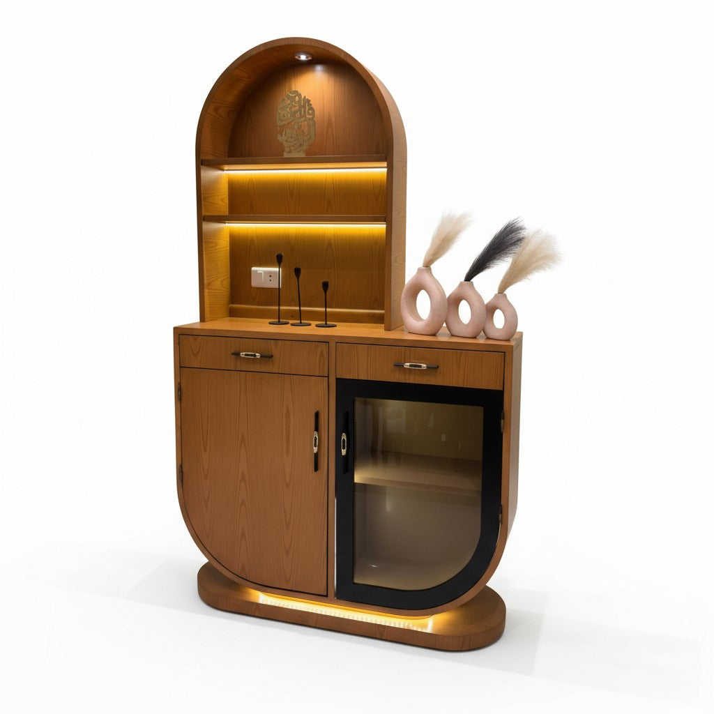 وحدة كوفي كورنر مع أرفف تخزين