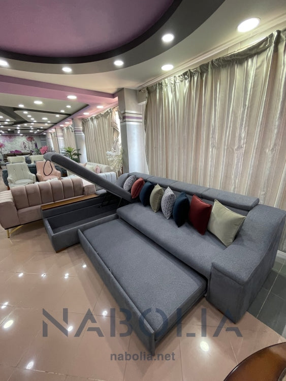 ركنة حرف L بلو - Nabolia Damietta hub furniture