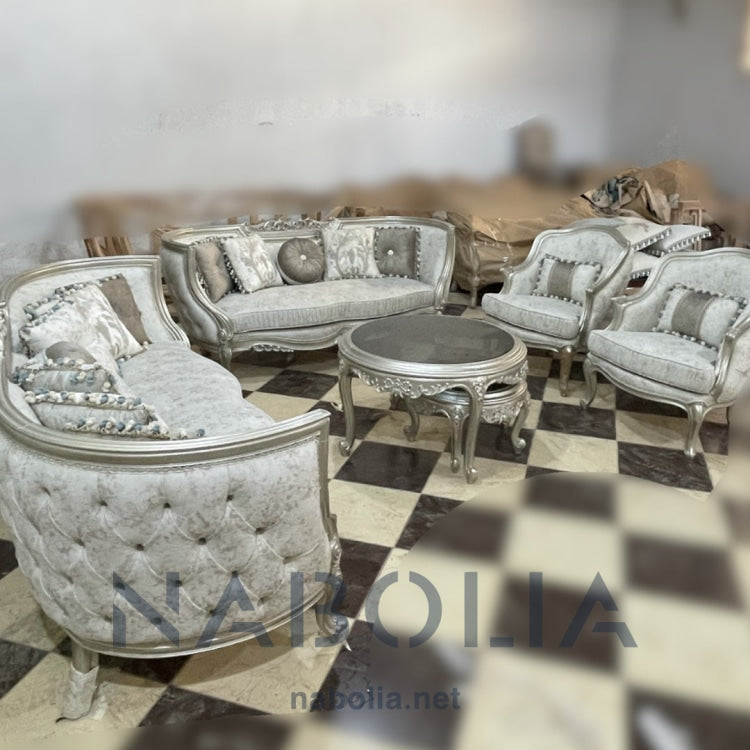 صالون نيو كلاسيك شامبين فضي - Nabolia Damietta hub furniture