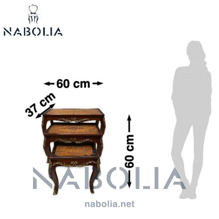 طقم ثلاثي مطعم بالنحاس - Nabolia Damietta hub furniture