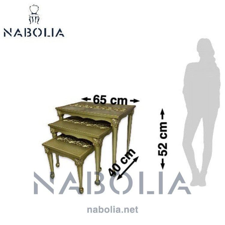 طقم ثلاثي شامببن دهبي - Nabolia Damietta hub furniture