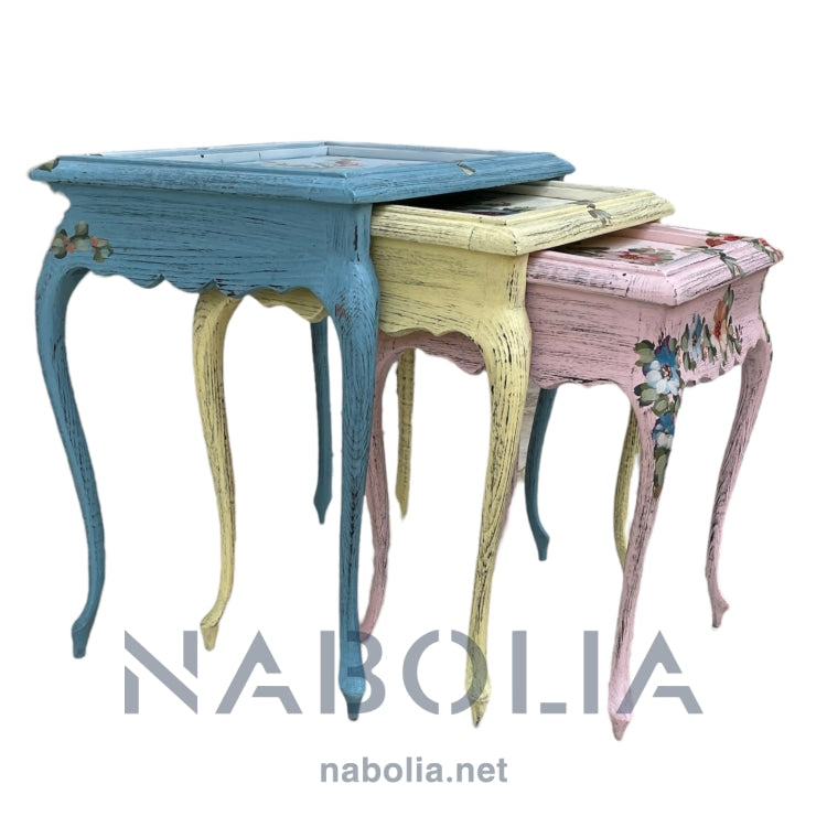 طقم ترابيزات ثلاثي الوان - Nabolia Damietta hub furniture