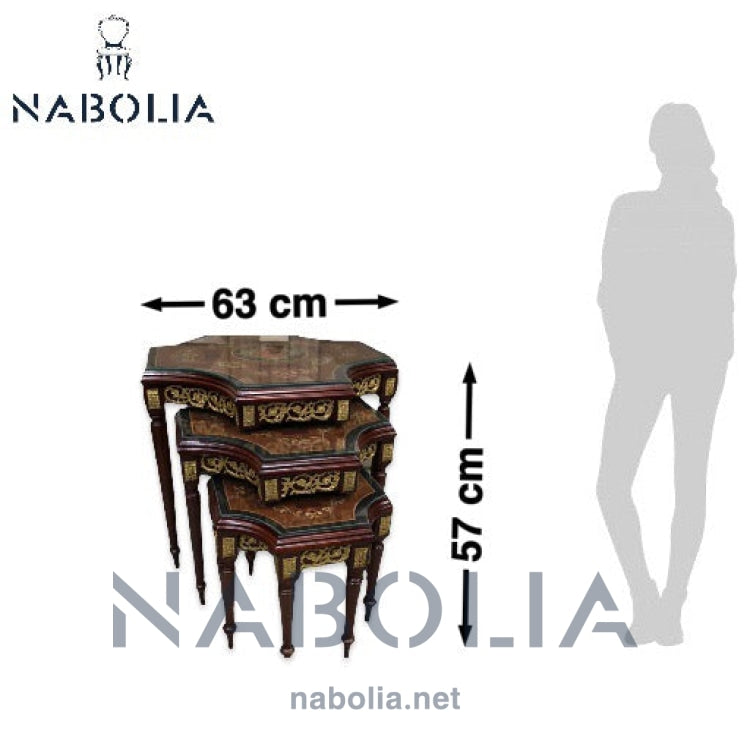 ترابيزات متداخلة مطعمة بالنحاس - Nabolia Damietta hub furniture