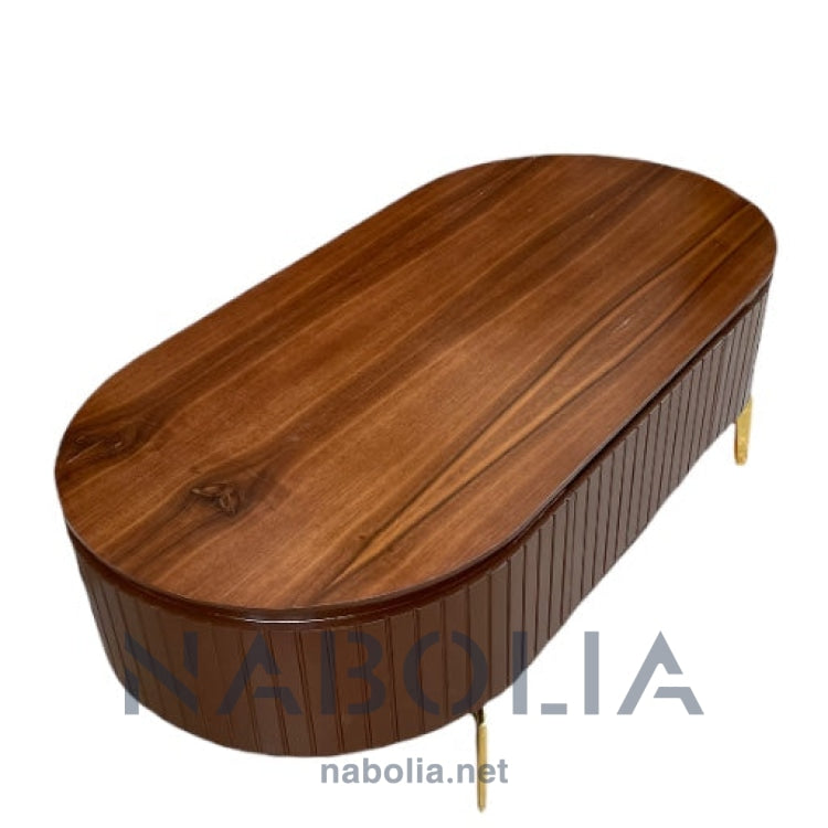 ترابيزة قهوة بني بيضاوي - Nabolia Damietta hub furniture