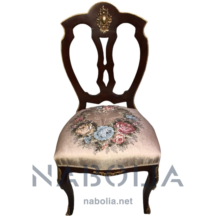 ترابيزة سفرة مطعمة بالنحاس و 8 كراسي - Nabolia Damietta hub furniture