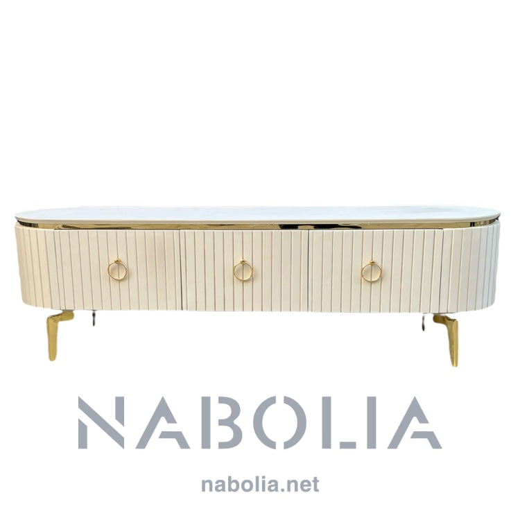 وحدة تلفزيون اوف وايت - Nabolia Damietta hub furniture